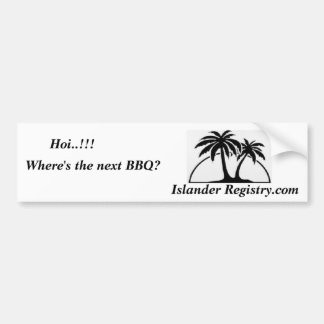 Autocollant De Voiture Où est le prochain BBQ ? , Enregistrement