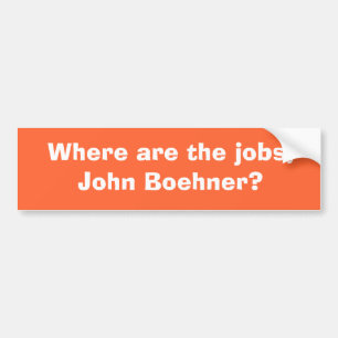 Autocollant De Voiture Où sont les travaux, John Boehner ?