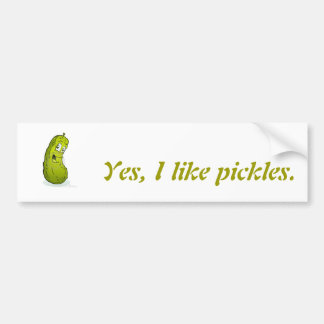 Autocollant De Voiture Oui, j'aime pickels.