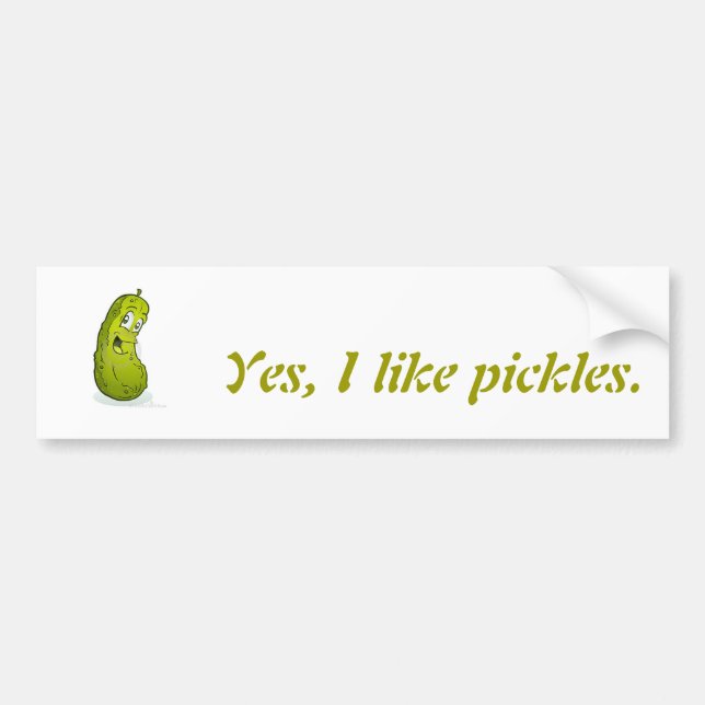 Autocollant De Voiture Oui, j'aime pickels. (Devant)