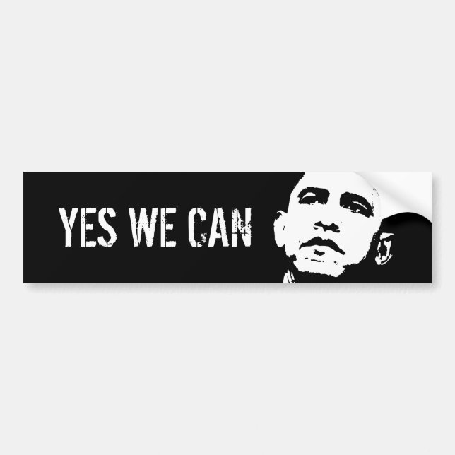 Autocollant De Voiture Oui nous pouvons/Obama 2008, OUI NOUS POUVONS (Devant)