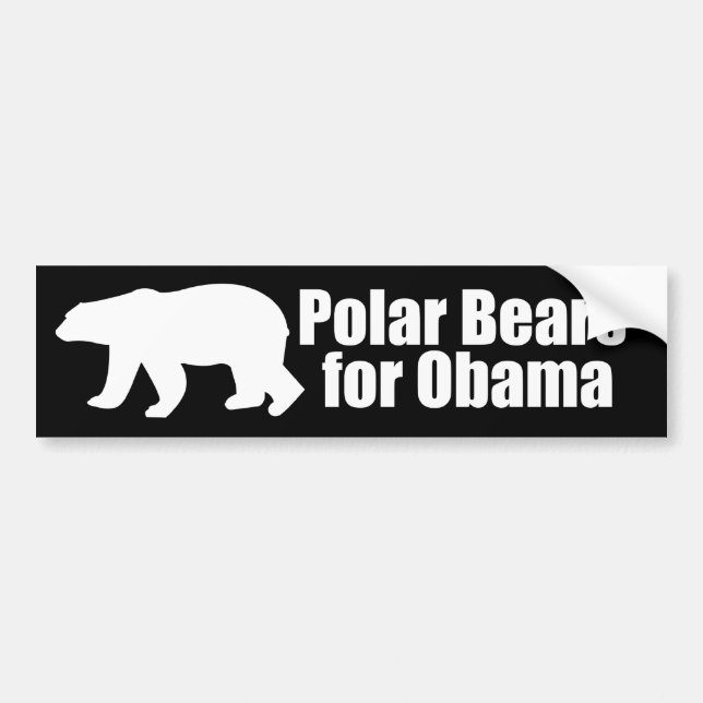 Autocollant De Voiture Ours blancs pour Obama (Devant)