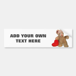 Autocollant De Voiture Ours et coeur de nounours avec votre texte