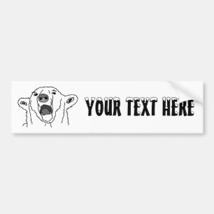 Autocollant De Voiture Ours Polaire Et Votre Texte