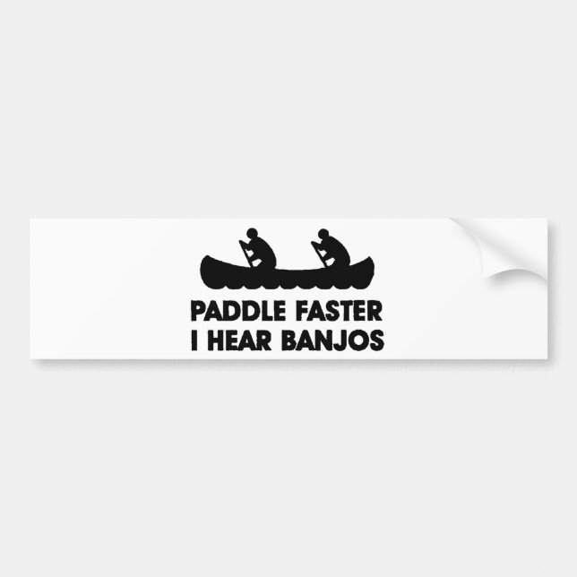 Autocollant De Voiture Paddle plus vite que j'entends le Banjo (Devant)