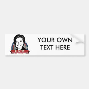 AUTOCOLLANT DE VOITURE PAILLETTE DE HILLARY CLINTON 2016 - .PNG