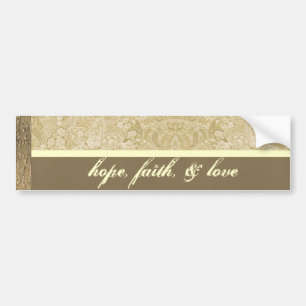 Autocollant De Voiture Paisely crème et en bronze Bumpersticker