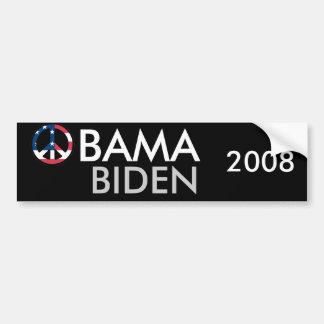 Autocollant De Voiture Paix 2008 d'Obama Biden