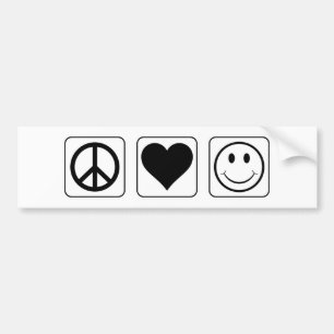 Autocollant De Voiture Paix Amour Bonheur