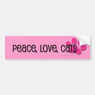 Autocollant De Voiture paix, amour, chats