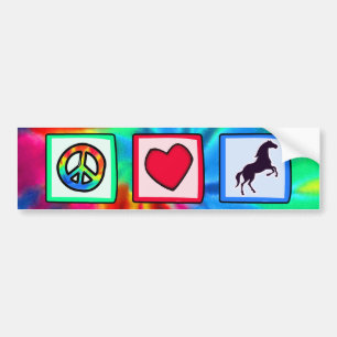 Autocollant De Voiture Paix, amour, chevaux