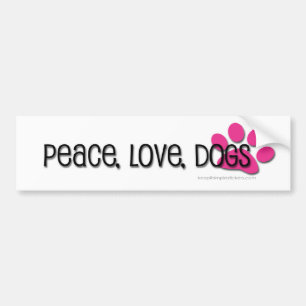 Autocollant De Voiture paix, amour, chiens
