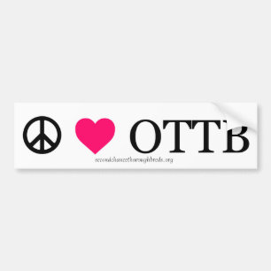 Autocollant De Voiture Paix, amour, et OTTBs