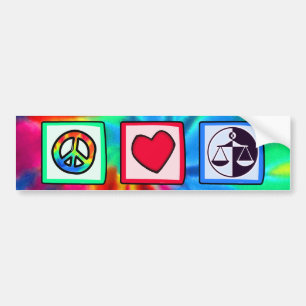 Autocollant De Voiture Paix, amour, justice
