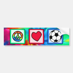 Autocollant De Voiture Paix, amour, le football