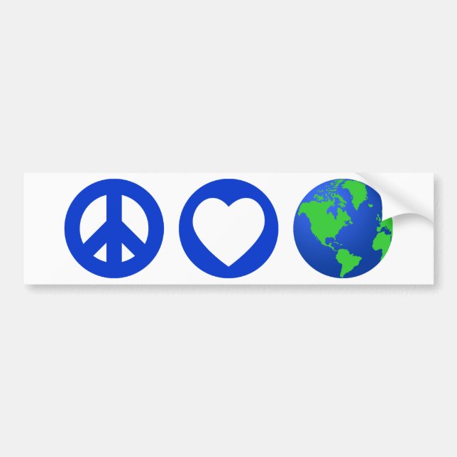 Autocollant De Voiture Paix amour Terre (Devant)