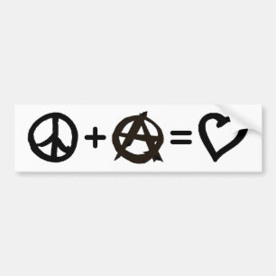 Autocollant De Voiture Paix + Anarchie = amour