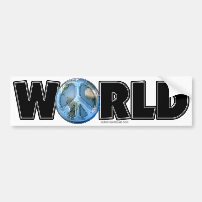 Autocollant De Voiture Paix du monde aussi (Devant)