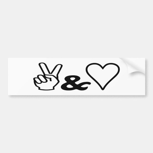 Autocollant De Voiture Paix et amour (Devant)