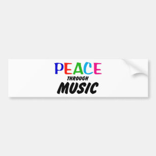 Autocollant De Voiture Paix par la musique (arc-en-ciel)