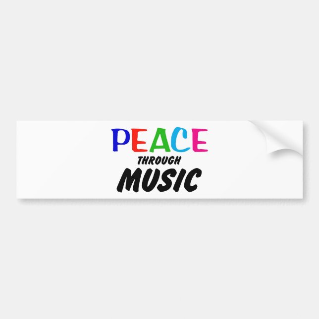 Autocollant De Voiture Paix par la musique (arc-en-ciel) (Devant)