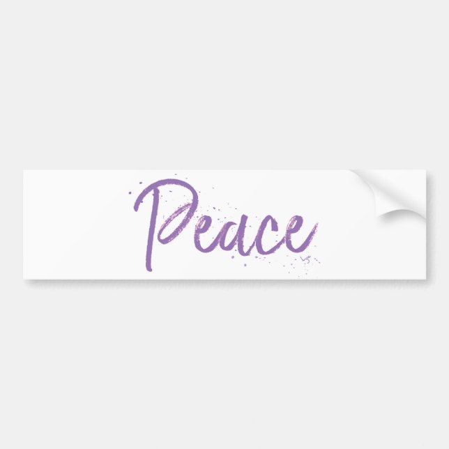 Autocollant De Voiture Paix—Texte Violet (Devant)