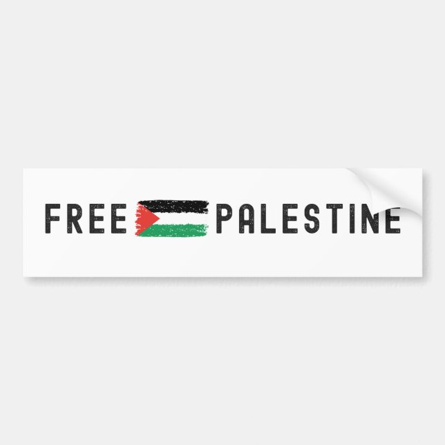 Autocollant De Voiture PALESTINE LIBRE blanc (Devant)
