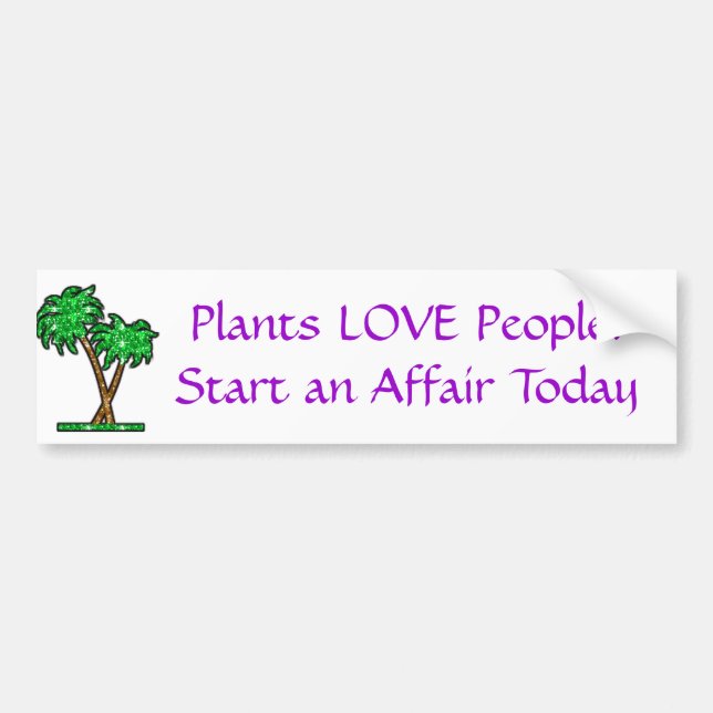 Autocollant De Voiture palmier, personnes d'AMOUR de plantes ! Commencez (Devant)