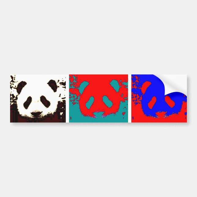 Autocollant De Voiture Panda Pop Art (Devant)