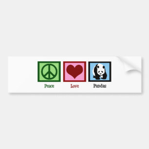 Autocollant De Voiture Pandas d'amour de paix