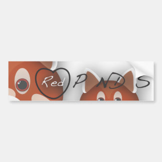 Autocollant De Voiture Pandas I <3 rouges