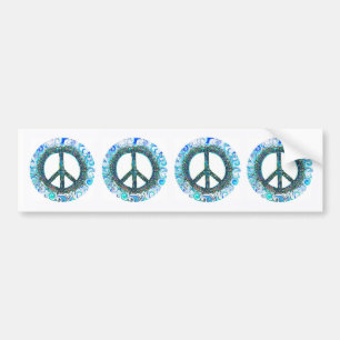 Autocollant De Voiture Panneau de Paix Avec Vagues Bleues
