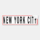 AUTOCOLLANT DE VOITURE PANNEAUX NEW YORK CITY (Devant)