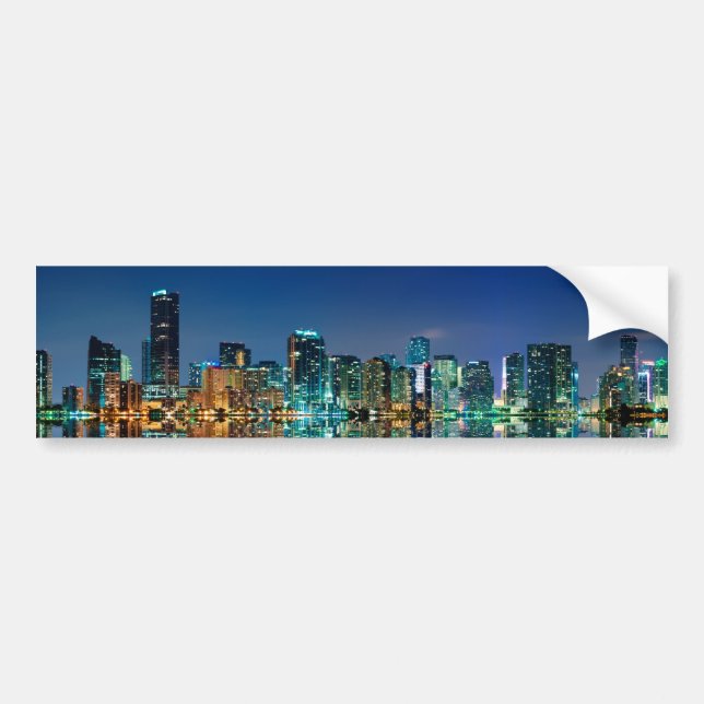 Autocollant De Voiture Panorama d'horizon de Miami (Devant)