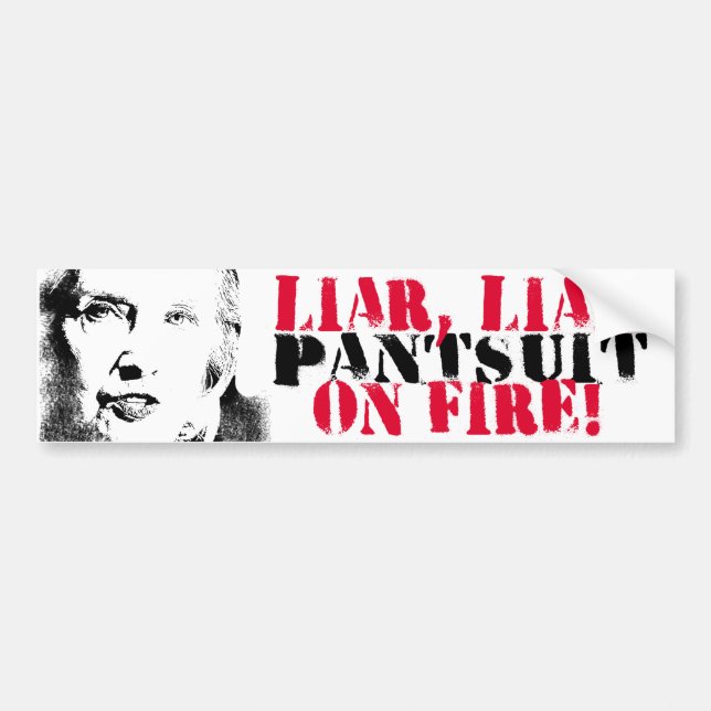 Autocollant De Voiture Pantsuit de menteur de menteur sur le feu - (Devant)
