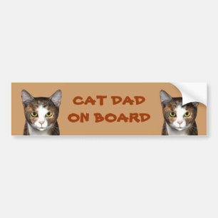 Autocollant De Voiture Papa Chat À Bord