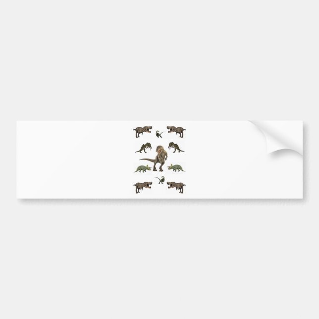 Autocollant De Voiture Papier Dinosaure (Devant)