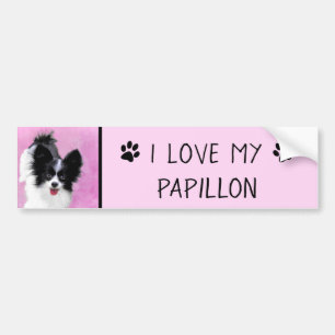 Autocollant De Voiture Papillon (blanc et noir) Peinture - Chien Art