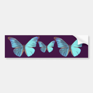 Autocollant De Voiture Papillon bleu assez iridescent