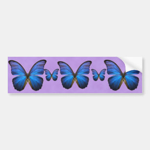 Autocollant De Voiture Papillon bleu magnifique de Morpho