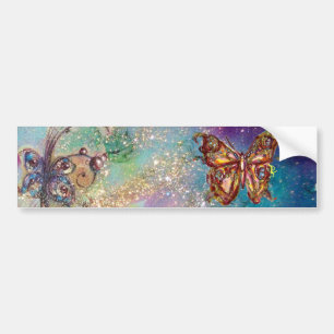 AUTOCOLLANT DE VOITURE PAPILLON EN PAILLETTES D'OR