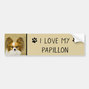 Autocollant De Voiture Papillon (Hound Tri) Peinture - Art Chien original