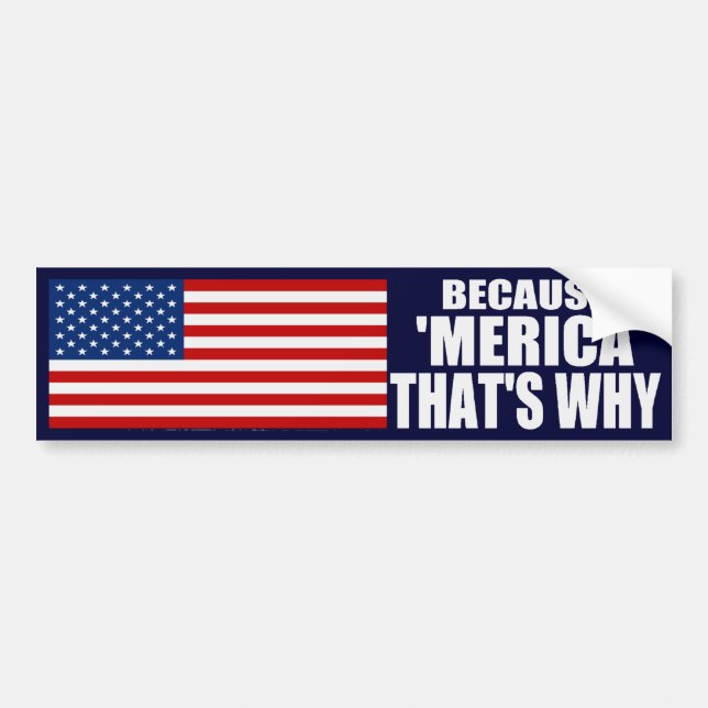 Autocollant De Voiture PARCE QUE 'MERICA QUI EST POURQUOI adhésif pour (Devant)