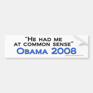 Autocollant De Voiture Pare-chocs de bon sens d'Obama