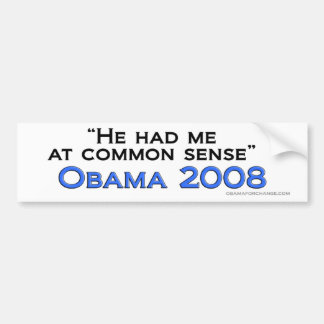 Autocollant De Voiture Pare-chocs de bon sens d'Obama