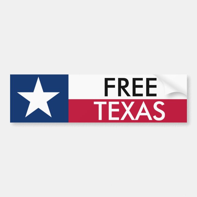 Autocollant De Voiture Pare-chocs libre Sticket du Texas (Devant)