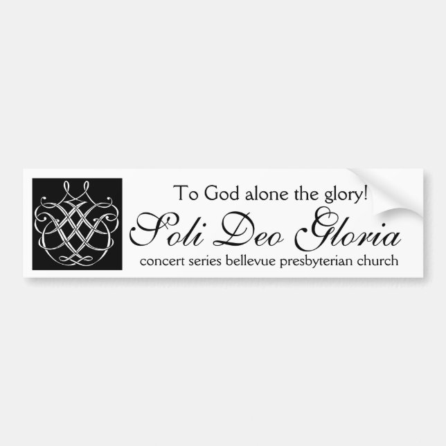 Autocollant De Voiture Pare-chocs Sticket de Soli Deo Gloria (Devant)
