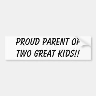 AUTOCOLLANT DE VOITURE PARENT FIER DE DEUX GRANDS ENFANTS ! !