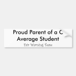 Autocollant De Voiture Parent fier de l'étudiant moyen de C.A.