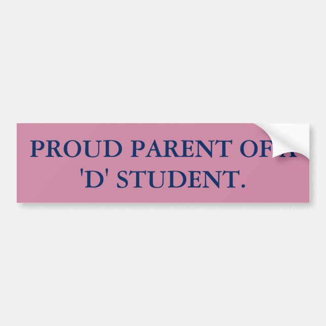 AUTOCOLLANT DE VOITURE PARENT FIER ÉTUDIANT D'A DE "D" (Devant)